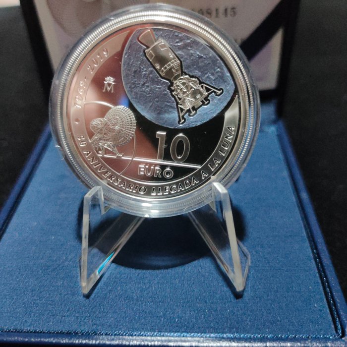 Spanien. 10 Euro 2019 "50 Aniversario de la Llegada del Hombre a la Luna" Proof  (Ingen mindstepris)