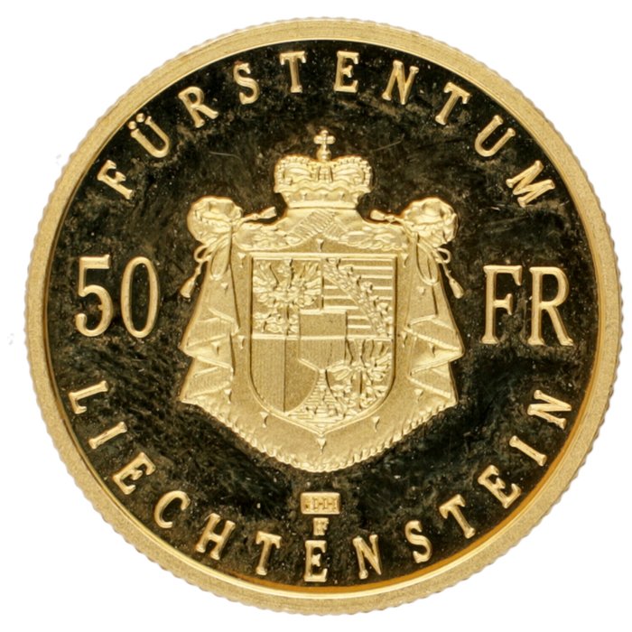 Liechtenstein. 50 Frank 1990 "Hans-Adam II", Proof