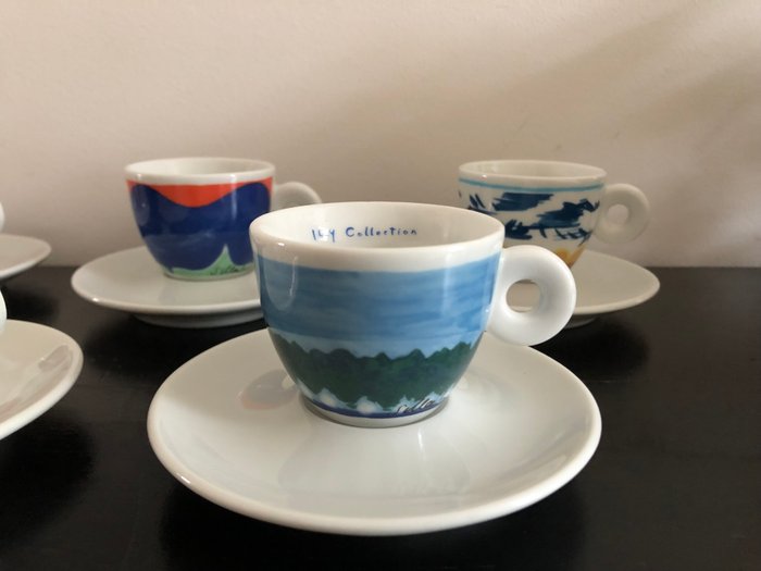 Illy Art Collection - Simone Meentzen - Kop og underkop (12) - Porcelæn - Fremragende Collezione