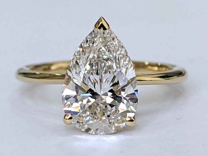 Ingen mindstepris - Ring - 14 karat Gulguld -  3.03ct. tw. Diamant (Laboratoriedyrket) - E VVS2 IGI