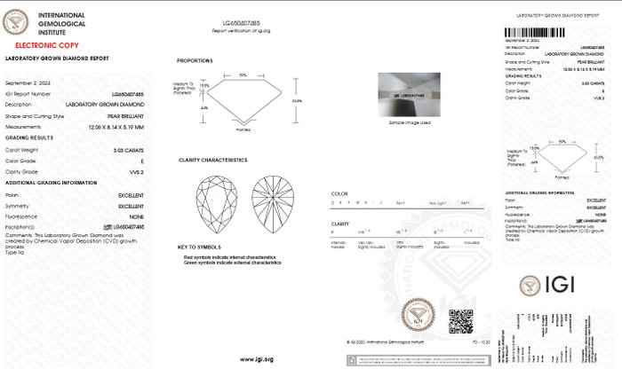 Ingen mindstepris - Ring - 14 karat Gulguld -  3.03ct. tw. Diamant (Laboratoriedyrket) - E VVS2 IGI