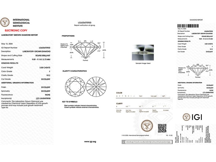 Øreringe - 14 karat Gulguld -  6.00ct. tw. Diamant (Laboratoriedyrket)