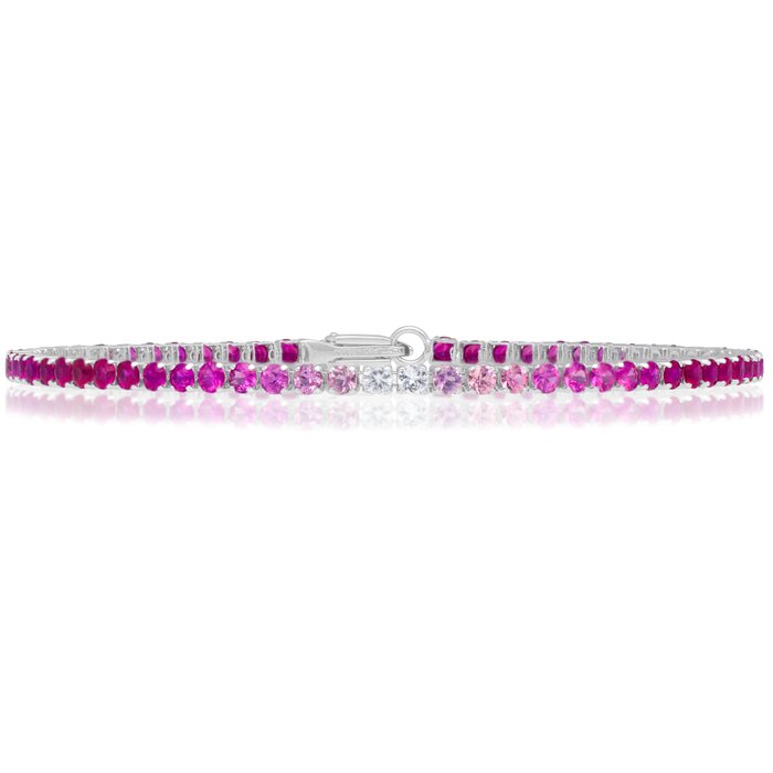 Armbånd Platin - 'Gradient' Pink Sapphires - GRA-certificeret -  335ct tw Safir