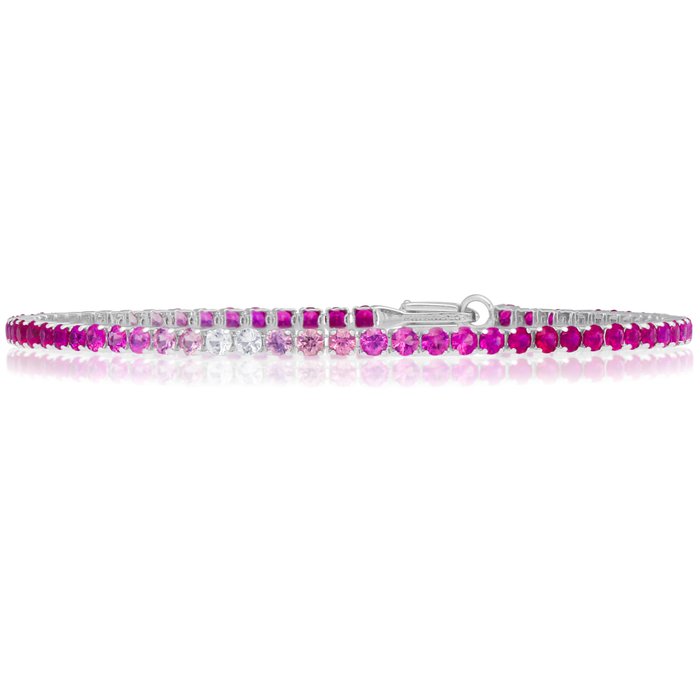 Armbånd Platin - 'Gradient' Pink Sapphires - GRA-certificeret -  335ct tw Safir