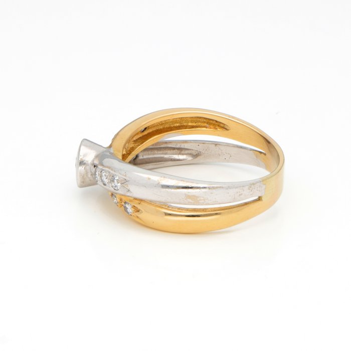 Ring - 18 kraat Gulguld, Hvidguld Diamant (Natur)