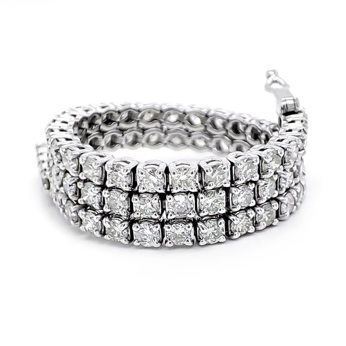 Armbånd - 14 karat Hvidguld -  3.26ct. tw. Diamant (Natur)