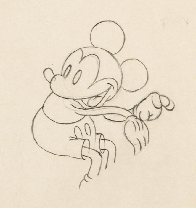 Puppy Love (Walt Disney, 1933) - 1 Mickey Mouse animationstegning