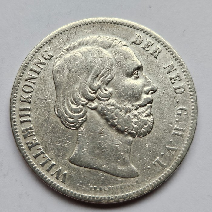 Holland. Willem III. 2 1/2 Gulden 1852  (Ingen mindstepris)