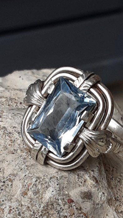 Ingen mindstepris - Ring Sølv 800 / Art Deco / Topaz / Størrelse 69 -  000ct tw Topas