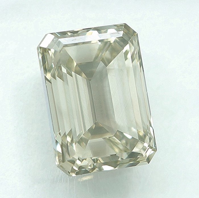 1 pcs Diamant  (Naturfarvet)  - 1.52 ct - Smaragd - Very light Grålig Gul - SI1 - International Gemological Institute (IGI)