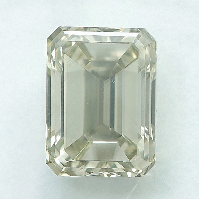 1 pcs Diamant  (Naturfarvet)  - 1.52 ct - Smaragd - Very light Grålig Gul - SI1 - International Gemological Institute (IGI)