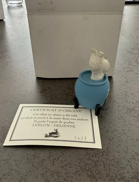 Tintin - Statuette Leblon delienne - Milou potiche - Le lotus bleu - (1995)