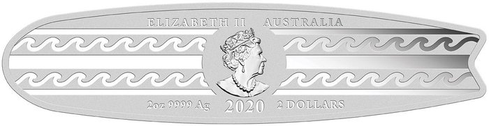 Australien 2 Dollars 2020 Surfboard 1 Oz (999)