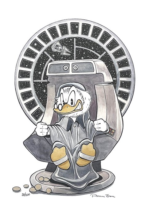 Flintheart Glomgold, Disney/Star Wars signed print - 'Emperor Glompatine' by Patrick Block - 1 Offset kunsttryk - 2023