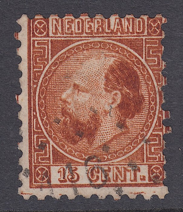 Holland 1867 - Kong Vilhelm III, i sjælden kam takket 10½: 10¼ og type I - NVPH 9IB