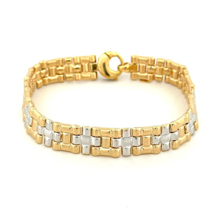 Handmade - Armbånd - Bracciale double face - 15 g - 18 kraat Gulguld, Hvidguld