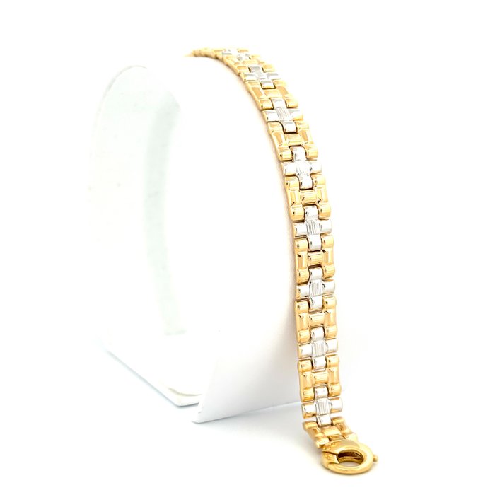 Handmade - Armbånd - Bracciale double face - 15 g - 18 kraat Gulguld, Hvidguld