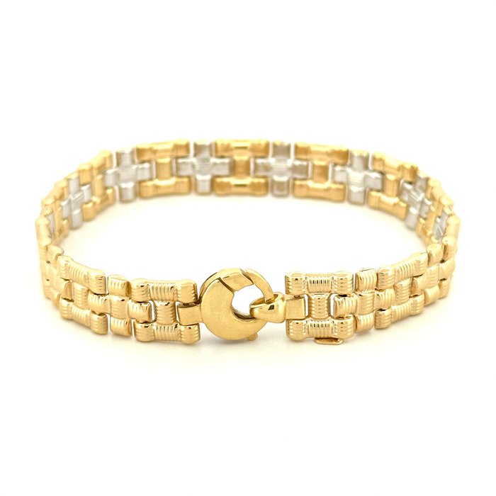 Handmade - Armbånd - Bracciale double face - 15 g - 18 kraat Gulguld, Hvidguld