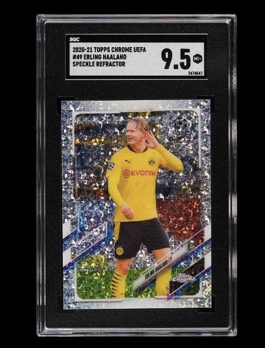 2020/21 Topps Chrome UEFA Erling Haaland #49 Speckle Refractor SGC 9.5 - 1 Graded card