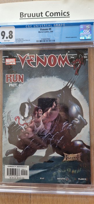 Venom #9 Wolverine Appearance - Sam Keith Cover - CGC Graded 98 - White Pages - 1 Graded comic - Første udgave - 2004