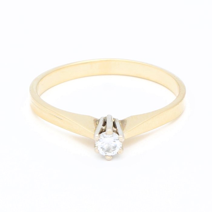 Ingen mindstepris - Ring - 14 karat Gulguld Diamant (Natur)