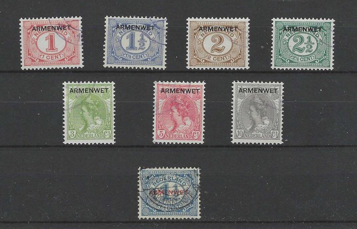 Holland 1913 - Servicestempler "ARMENWET" - NVPH D1/D8