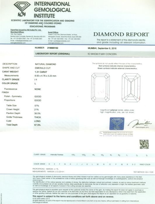 Ring - 14 karat Hvidguld -  1.67ct. tw. Diamant (Natur) - Diamant - Solitaire diamantring