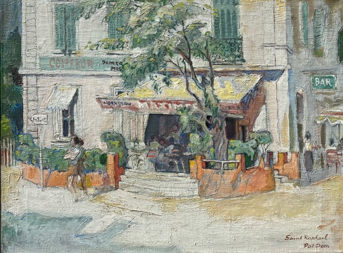 Pol Dom (1884-1974) - Frans café in Saint Raphael