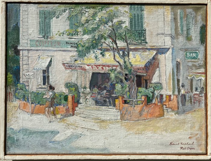 Pol Dom (1884-1974) - Frans café in Saint Raphael