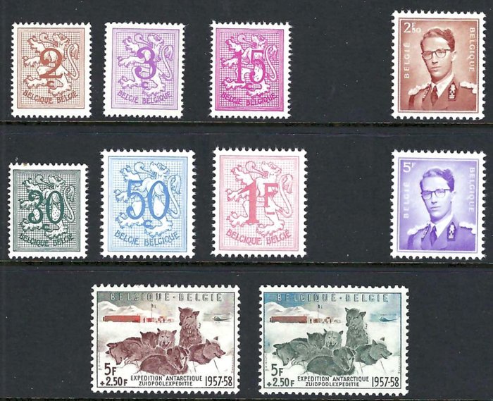 Belgien 1957 - det komplette volumen med blok Zuidpool - OBP/COB 1008/45 + BL31