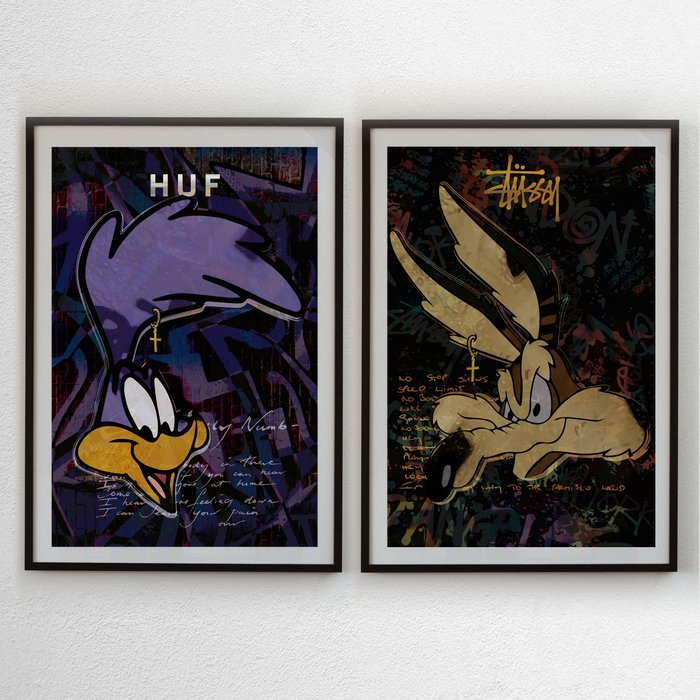 Josh Mahaby - Hype Roadrunner Beast + Social Media Coyote (LOT 2 PRINTS)