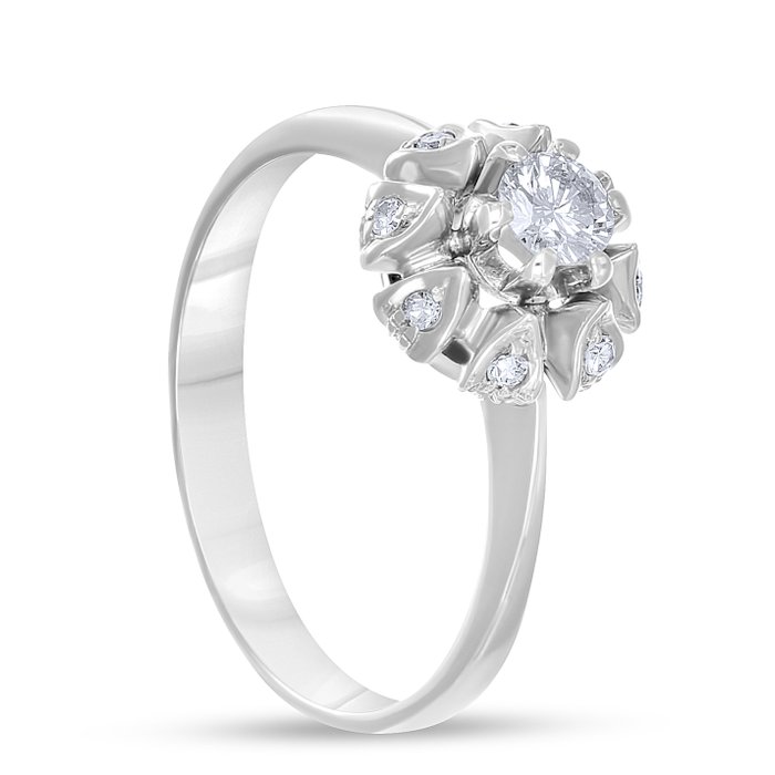 Ring - 18 kraat Hvidguld -  0.32ct. tw. Diamant (Natur)