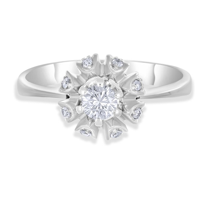 Ring - 18 kraat Hvidguld -  0.32ct. tw. Diamant (Natur)