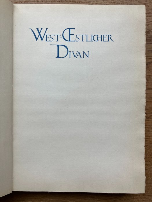 Goethe - West-östlicher divan -fine press editie - 1929