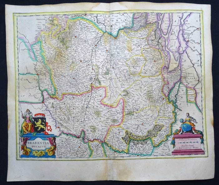 Europa - Belgien, Brabant, Bruxelles, Leuven, Antwerpen, Holland, Nord-Brabant, Breda, Den Bosch,; W. Blaeu - Brabantia Ducatus - 1621-1650