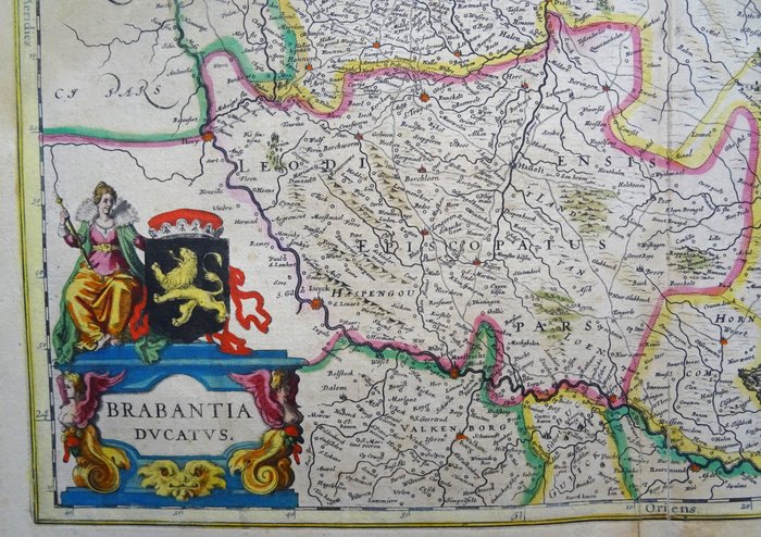 Europa - Belgien, Brabant, Bruxelles, Leuven, Antwerpen, Holland, Nord-Brabant, Breda, Den Bosch,; W. Blaeu - Brabantia Ducatus - 1621-1650