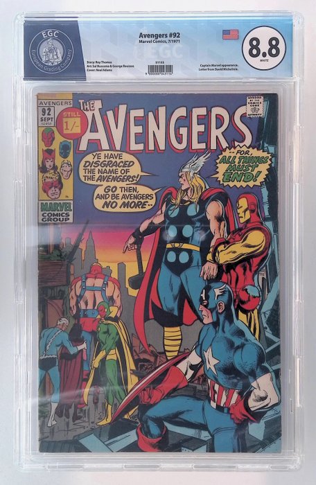 Avengers #92 - EGC graded 8.8 - 1 Graded comic - 1971