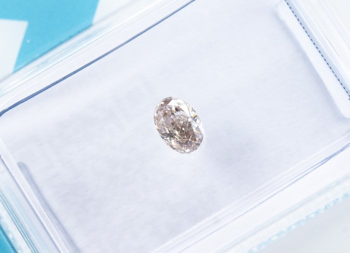 Ingen mindstepris - 1 pcs Diamant  (Naturfarvet)  - 0.25 ct - Pære - Fancy light Brun Lyserød - SI2 - International Gemological Institute (IGI)