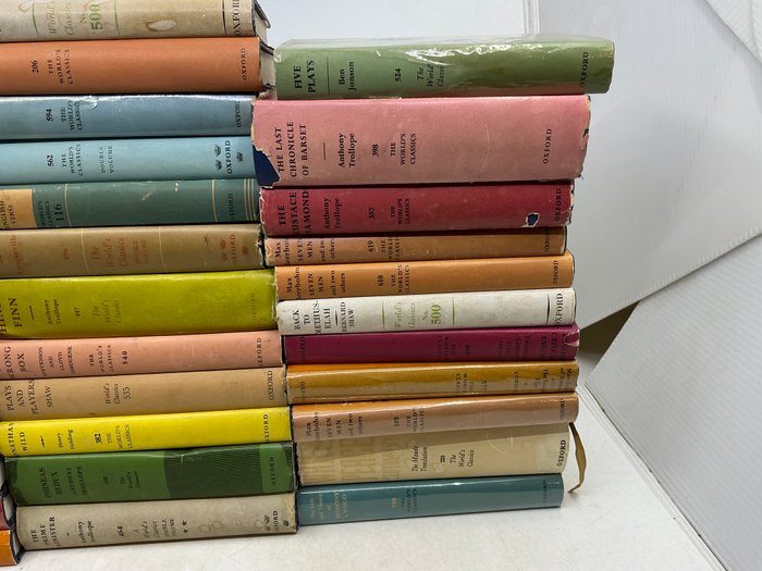 Trollope, Tolstoy, Doestoevsky, Bernard Shaw, Voltaire and others - Large collection of 37 volumes in the famous Oxford World Classics series - 1950-1970