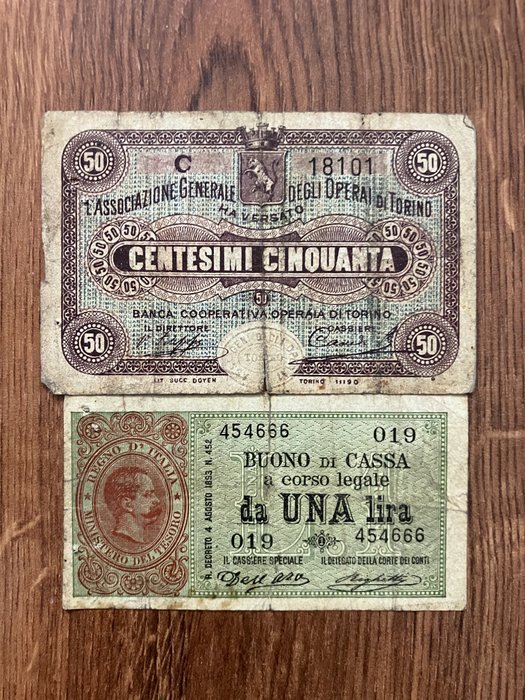 Italien. - 2 banknotes - various dates  (Ingen mindstepris)