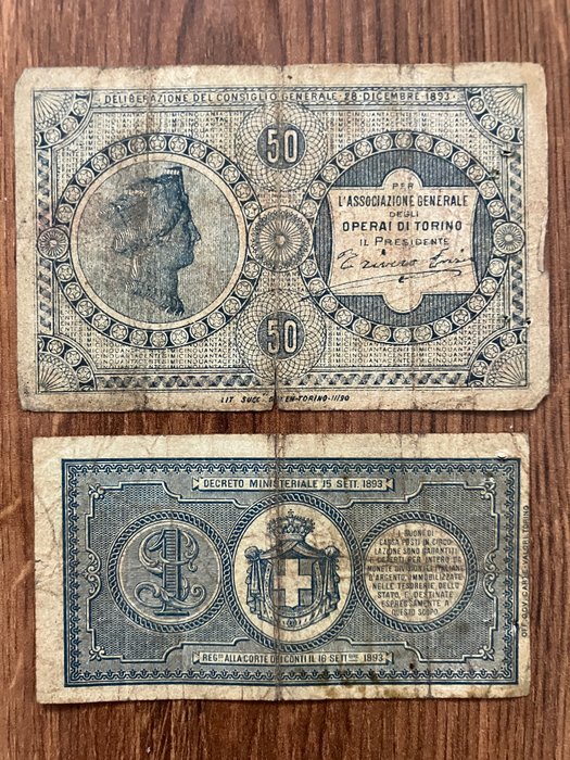 Italien. - 2 banknotes - various dates  (Ingen mindstepris)