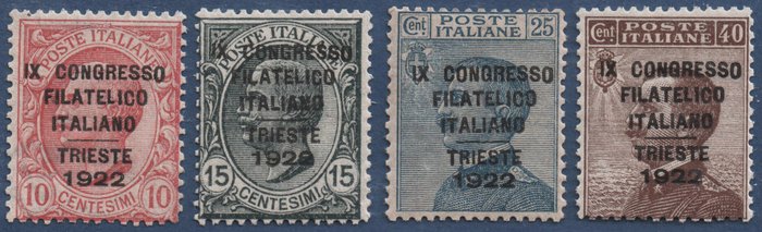 Italien Kongerige 1922 - Filatelic Congress serie 4v MNH** - Sassone S 22