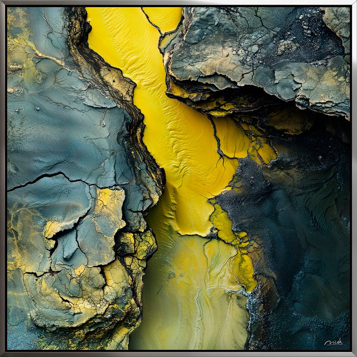 NicDA - SULFUR FLOW . Aluminium Print. Unique XL