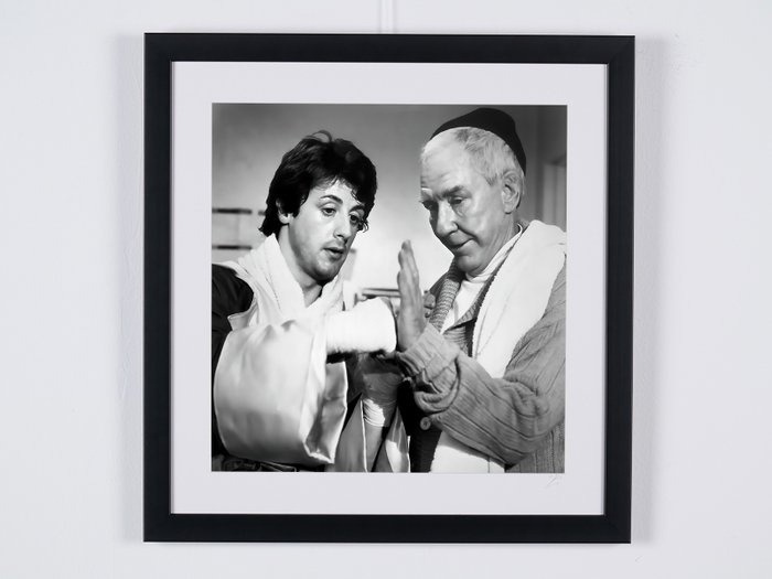 Rocky (1976) - Rocky (Sylvester Stallone)  Mickey (Burgess Meredith) - Fine Art Photography - Luxury Wooden Framed 70X50 cm - Limited Edition Nr 05 of 30 - Serial ID 16351 - Original Certificate (COA), Hologram Logo Editor and QR Code - 100% New items.