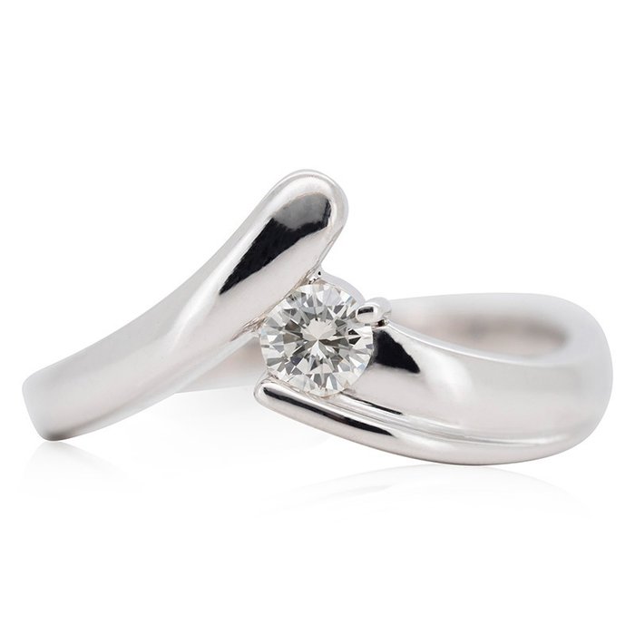 Ring - 18 kraat Hvidguld -  015ct tw Diamant (Natur)