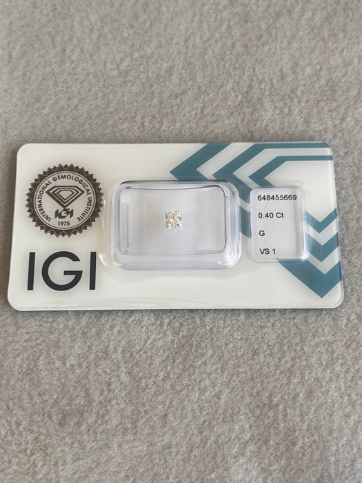 1 pcs Diamant  (Natur)  - 0.40 ct - Radiant - G - VS1 - International Gemological Institute (IGI)