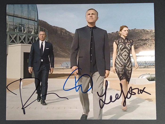 James Bond 007: Spectre - Daniel Craig + Léa Seydoux + Christoph Waltz - Triple signed photo with COA