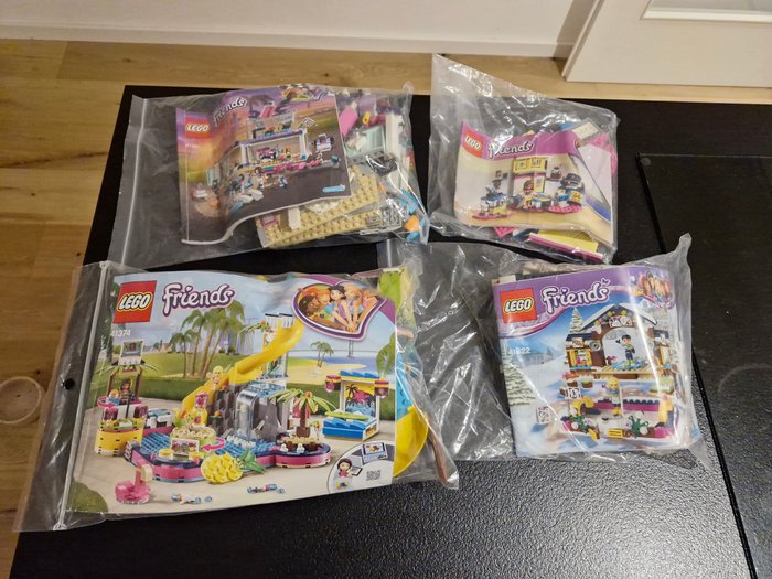 Lego - Andreas Pool Party,tuning Werkstatt,eislaufplatz,miss wohnmobil - 41374,41351,41322,41339 - Lego friends 41374,41351,41322,41339 4Sets komplett - 2000-2010 - Tyskland