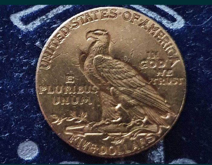 Förenta staterna. Indian Head Gold $5 Half Eagle 1912