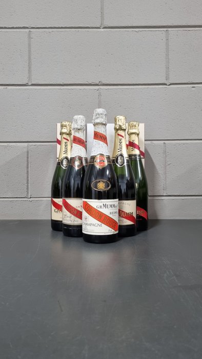 G H Mumm Cordon Rouge ('80s to '10s) - Champagne Brut - 5 Flasker (075 L)